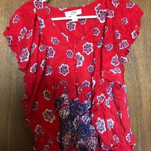 #52 Vintage America womens blouse size small brilliant colors